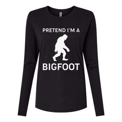 Pretend Im A Bigfoot Funny Halloween Outfit Costume Womens Cotton Relaxed Long Sleeve T-Shirt