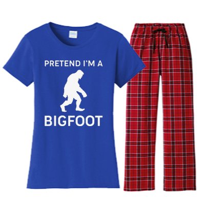 Pretend Im A Bigfoot Funny Halloween Outfit Costume Women's Flannel Pajama Set