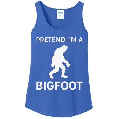 Pretend Im A Bigfoot Funny Halloween Outfit Costume Ladies Essential Tank