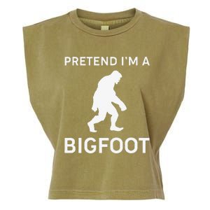 Pretend Im A Bigfoot Funny Halloween Outfit Costume Garment-Dyed Women's Muscle Tee