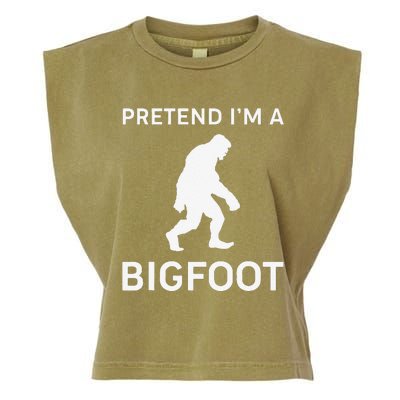 Pretend Im A Bigfoot Funny Halloween Outfit Costume Garment-Dyed Women's Muscle Tee