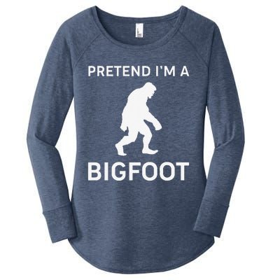 Pretend Im A Bigfoot Funny Halloween Outfit Costume Women's Perfect Tri Tunic Long Sleeve Shirt