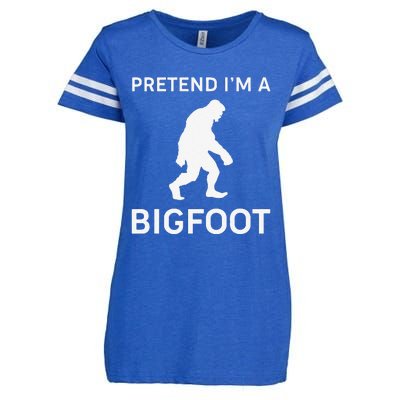 Pretend Im A Bigfoot Funny Halloween Outfit Costume Enza Ladies Jersey Football T-Shirt