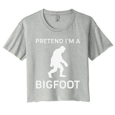 Pretend Im A Bigfoot Funny Halloween Outfit Costume Women's Crop Top Tee