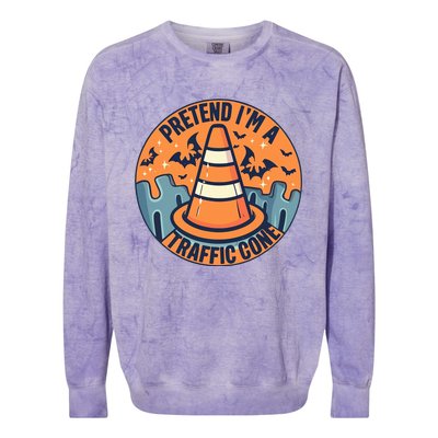 PRETEND I'M A TRAFFIC CONE Halloween Costume Colorblast Crewneck Sweatshirt