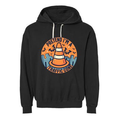 PRETEND I'M A TRAFFIC CONE Halloween Costume Garment-Dyed Fleece Hoodie