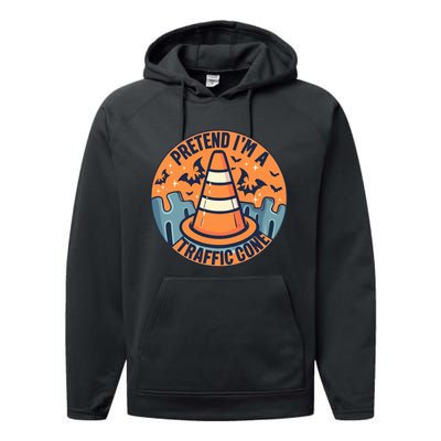 PRETEND I'M A TRAFFIC CONE Halloween Costume Performance Fleece Hoodie