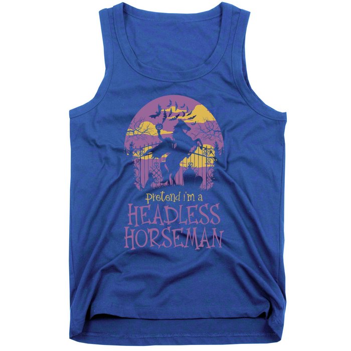 Pretend IM A Headless Horse And Pumpkin Head Halloween Gift Tank Top