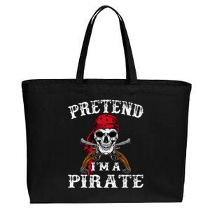 Pretend IM A Pirate Funny Ideas For Halloween Cotton Canvas Jumbo Tote