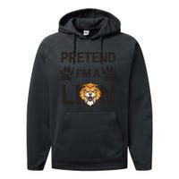 Pretend IM A Lion Funny Lazy Easy Diy Halloween Costume Performance Fleece Hoodie