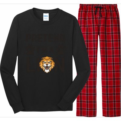 Pretend IM A Lion Funny Lazy Easy Diy Halloween Costume Long Sleeve Pajama Set