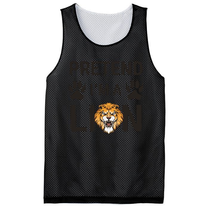 Pretend IM A Lion Funny Lazy Easy Diy Halloween Costume Mesh Reversible Basketball Jersey Tank