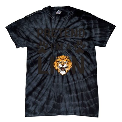 Pretend IM A Lion Funny Lazy Easy Diy Halloween Costume Tie-Dye T-Shirt