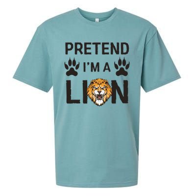 Pretend IM A Lion Funny Lazy Easy Diy Halloween Costume Sueded Cloud Jersey T-Shirt