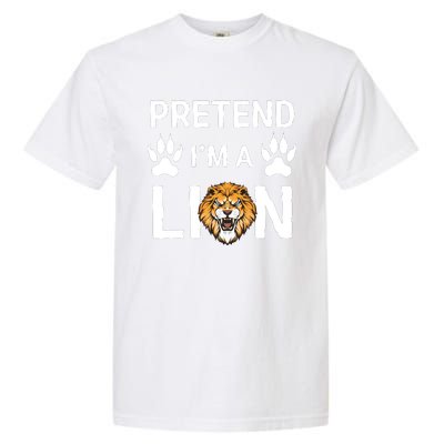 Pretend IM A Lion Funny Lazy Easy Diy Halloween Costume Garment-Dyed Heavyweight T-Shirt