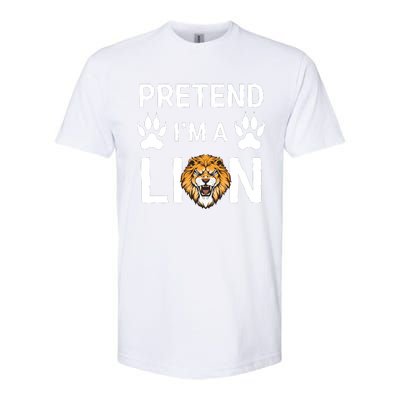 Pretend IM A Lion Funny Lazy Easy Diy Halloween Costume Softstyle CVC T-Shirt