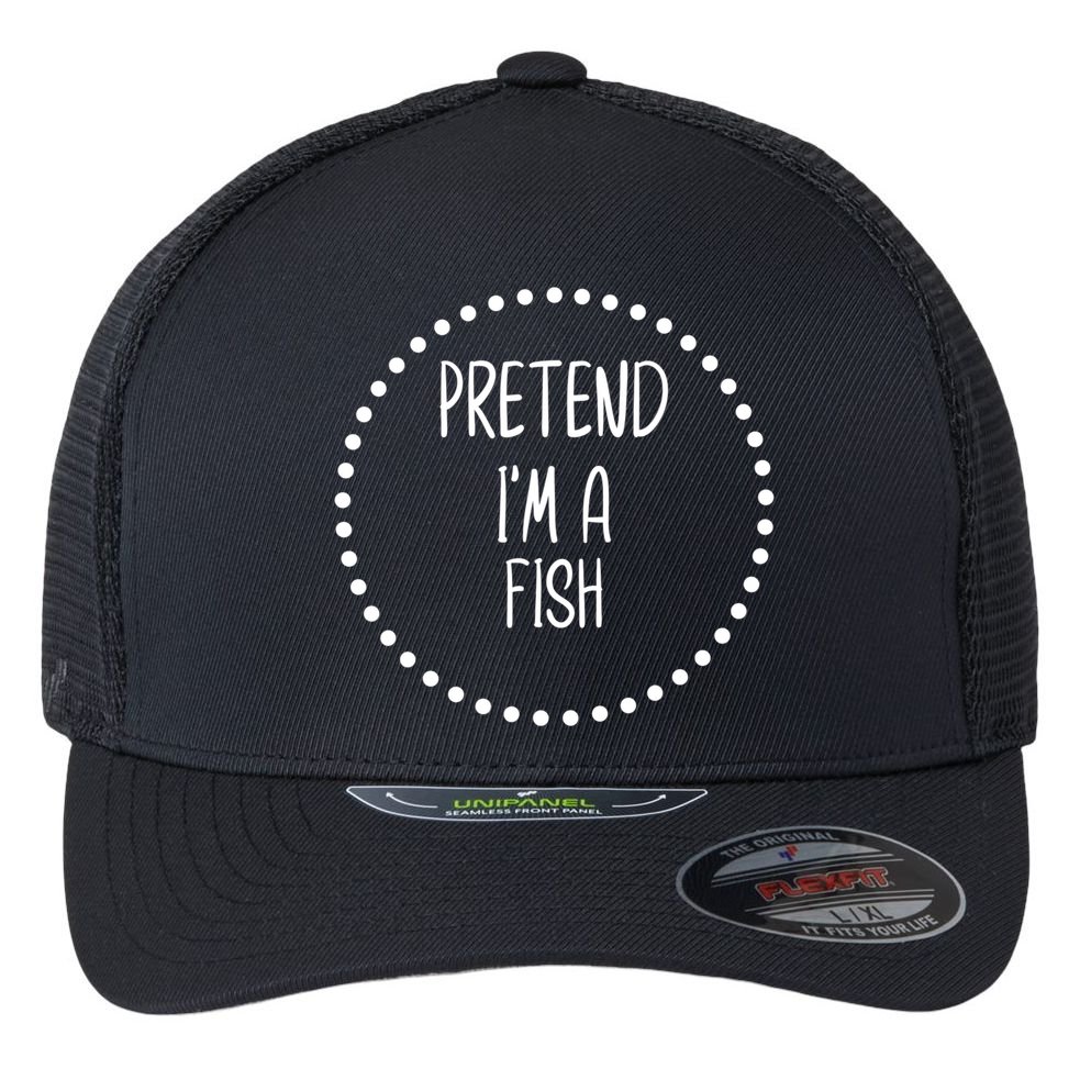 Pretend I'm A Fish Lazy Halloween Costume Flexfit Unipanel Trucker Cap