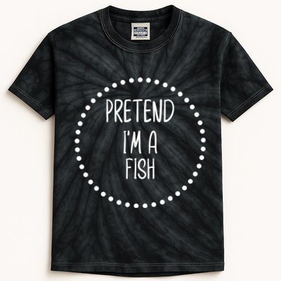 Pretend I'm A Fish Lazy Halloween Costume Kids Tie-Dye T-Shirt