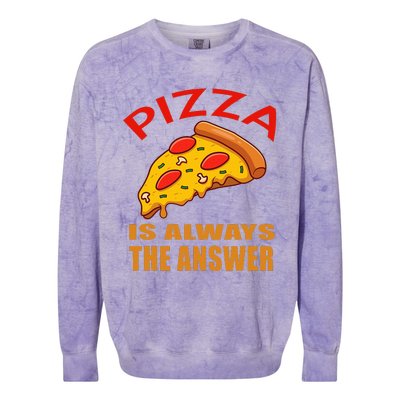 Pizza is Always the Answer Colorblast Crewneck Sweatshirt