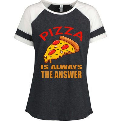 Pizza is Always the Answer Enza Ladies Jersey Colorblock Tee