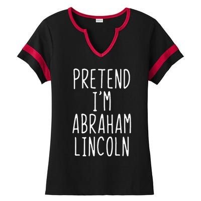 Pretend IM Abraham Abe Lincoln Costume Halloween Lazy Easy Ladies Halftime Notch Neck Tee