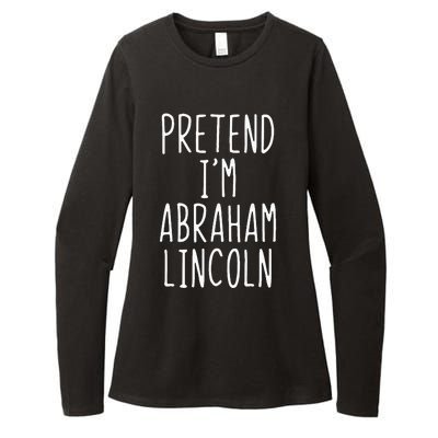 Pretend IM Abraham Abe Lincoln Costume Halloween Lazy Easy Womens CVC Long Sleeve Shirt