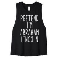 Pretend IM Abraham Abe Lincoln Costume Halloween Lazy Easy Women's Racerback Cropped Tank