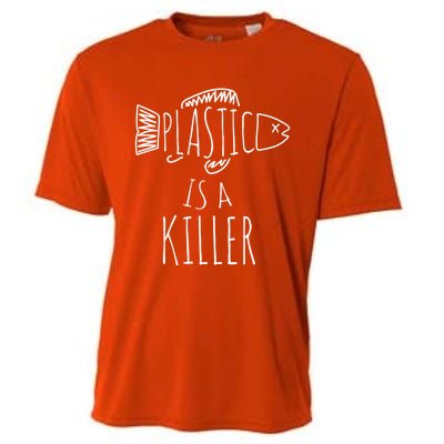 Plastic Is A Killer Sea Nature Gift Idea Design Gift Cooling Performance Crew T-Shirt