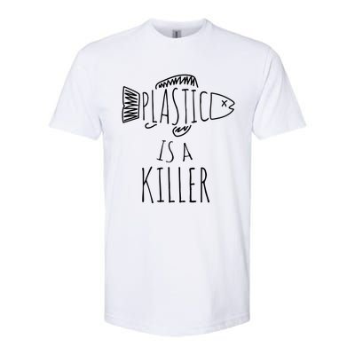 Plastic Is A Killer Sea Nature Gift Idea Design Gift Softstyle CVC T-Shirt