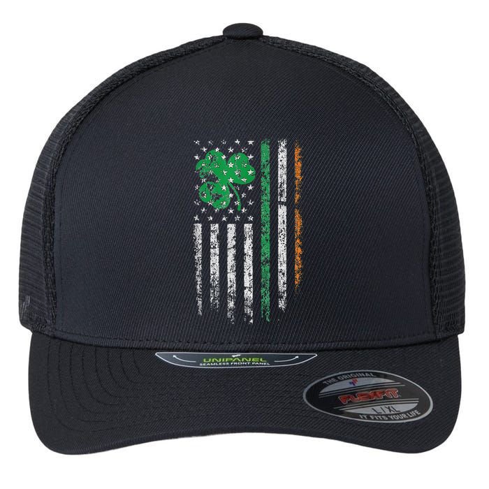 Patriotic Irish American Flag Ireland St. Patrick's Day Flexfit Unipanel Trucker Cap