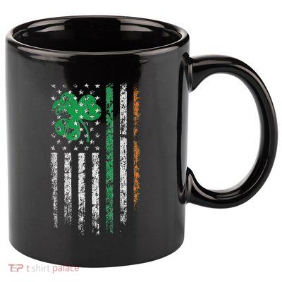 Patriotic Irish American Flag Ireland St. Patrick's Day 11oz C Handle Ceramic Mug