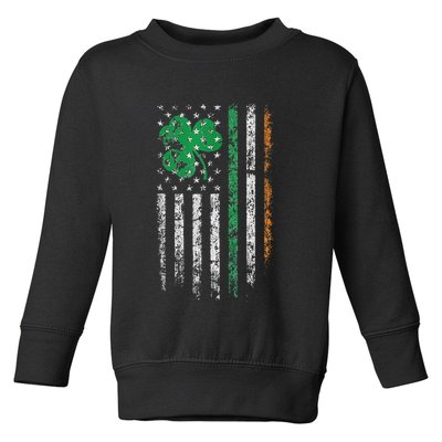 Patriotic Irish American Flag Ireland St. Patrick's Day Toddler Sweatshirt