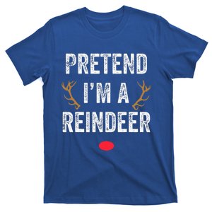 Pretend I'm A Reindeer Funny Lazy Christmas Costume T-Shirt