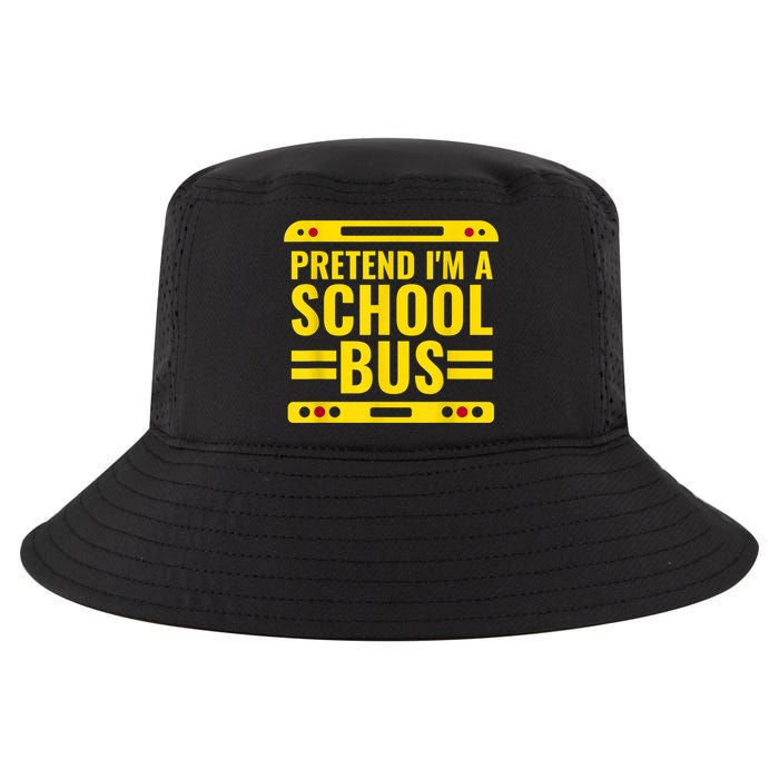 Pretend I'm A School Bus Funny Lazy Halloween Costume Cool Comfort Performance Bucket Hat