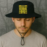 Pretend I'm A School Bus Funny Lazy Halloween Costume Bucket Hat