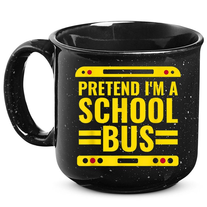 Pretend I'm A School Bus Funny Lazy Halloween Costume 15oz Campfire Ceramic Mug