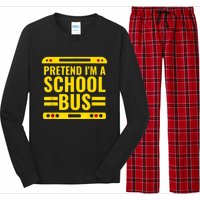 Pretend I'm A School Bus Funny Lazy Halloween Costume Long Sleeve Pajama Set