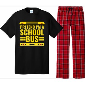 Pretend I'm A School Bus Funny Lazy Halloween Costume Pajama Set