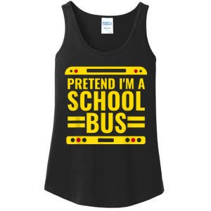 Pretend I'm A School Bus Funny Lazy Halloween Costume Ladies Essential Tank