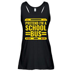 Pretend I'm A School Bus Funny Lazy Halloween Costume Ladies Essential Flowy Tank