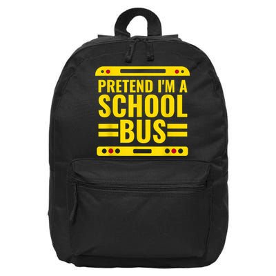 Pretend I'm A School Bus Funny Lazy Halloween Costume 16 in Basic Backpack