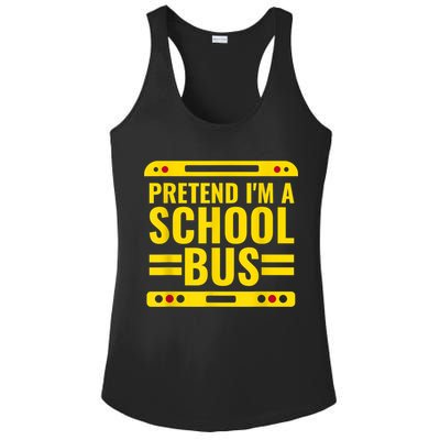 Pretend I'm A School Bus Funny Lazy Halloween Costume Ladies PosiCharge Competitor Racerback Tank
