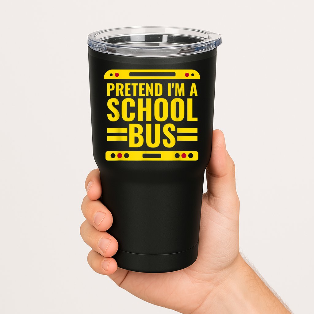 Pretend I'm A School Bus Funny Lazy Halloween Costume Tumbler