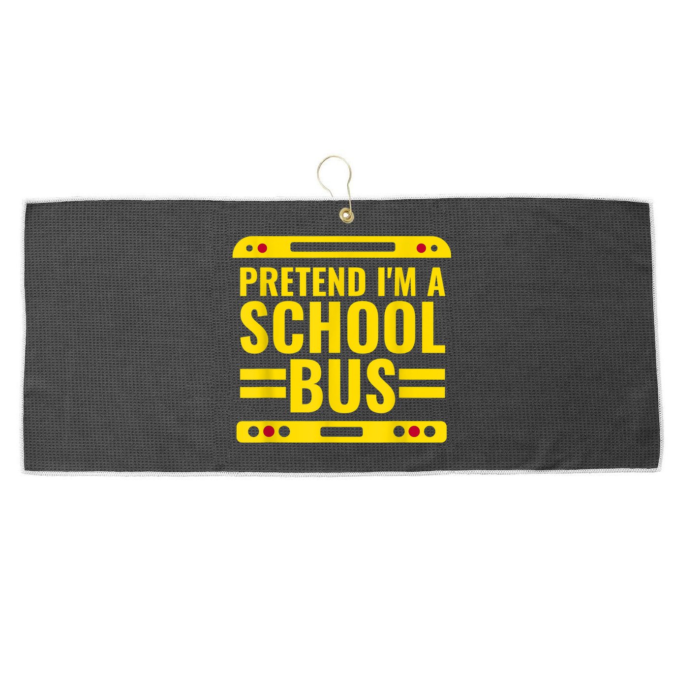 Pretend I'm A School Bus Funny Lazy Halloween Costume Large Microfiber Waffle Golf Towel