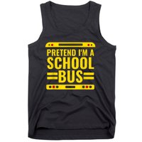 Pretend I'm A School Bus Funny Lazy Halloween Costume Tank Top