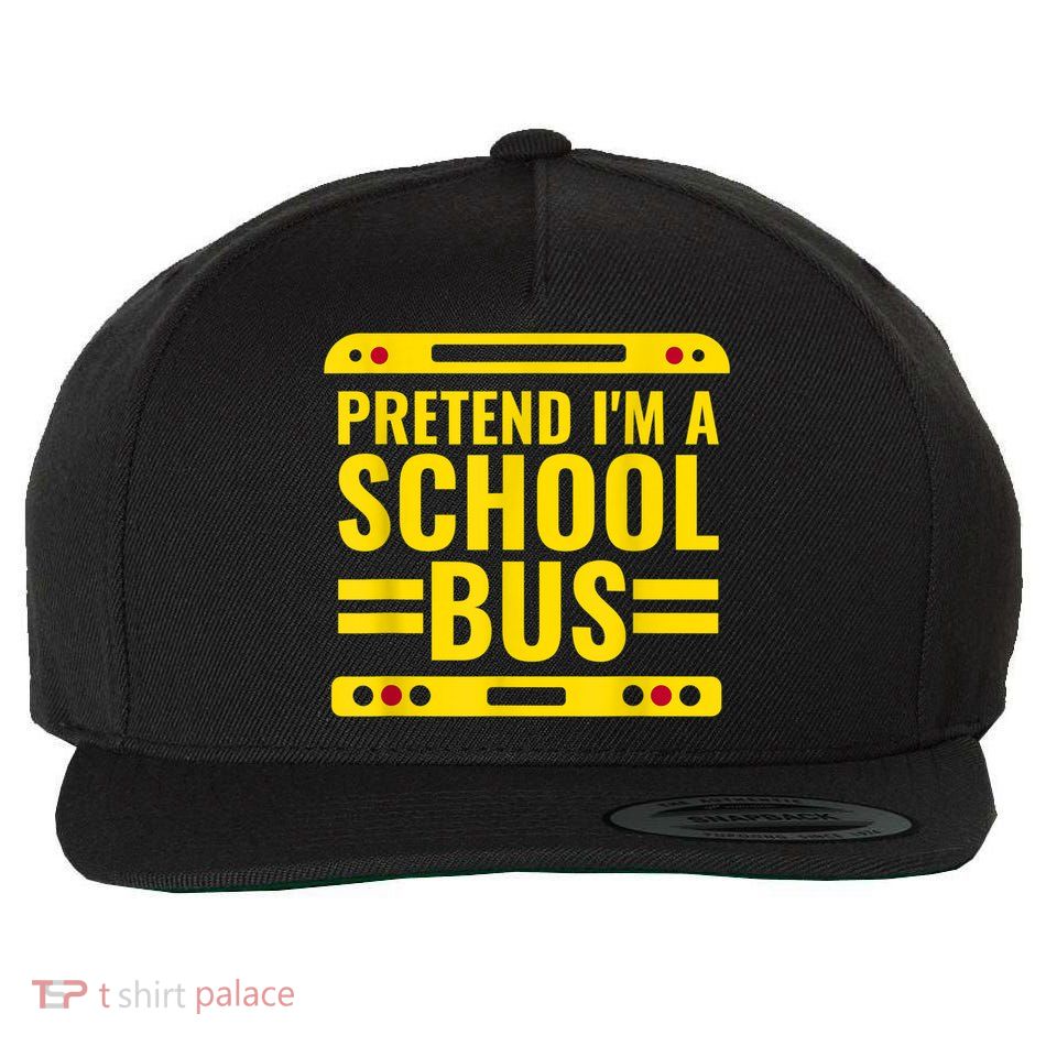 Pretend I'm A School Bus Funny Lazy Halloween Costume Wool Snapback Cap