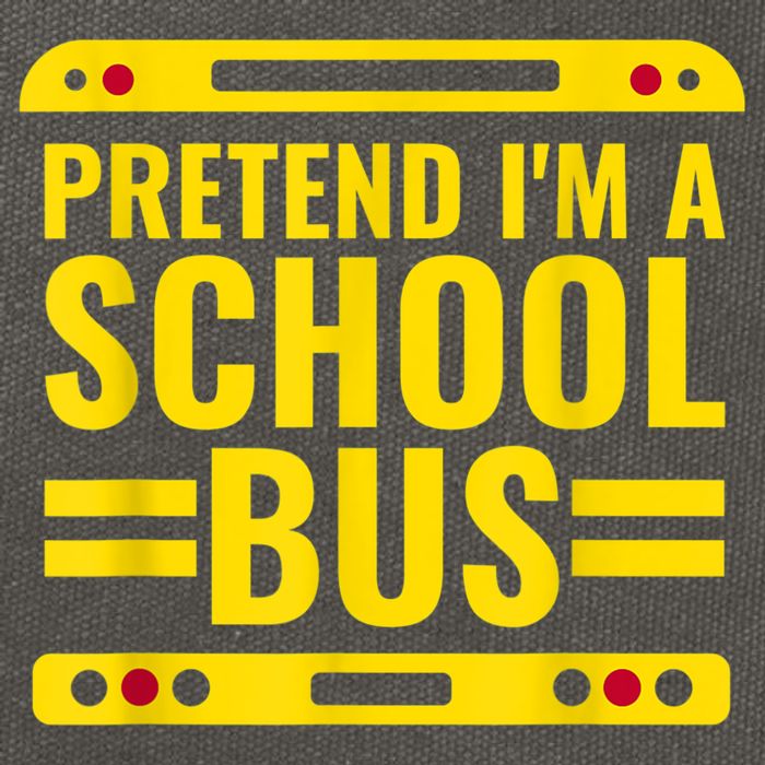 Pretend I'm A School Bus Funny Lazy Halloween Costume Cotton Canvas Backpack