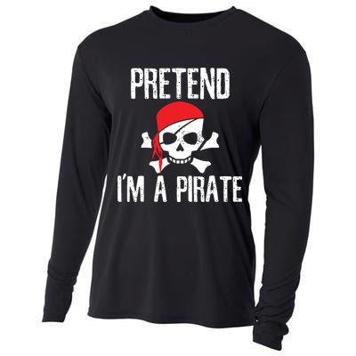 Pretend I'm A Pirate Funny Lazy Halloween Costume Cooling Performance Long Sleeve Crew