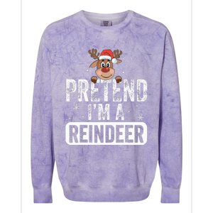 pretend I'm a reindeer Funny Reindeer Costume Christmas Xmas Colorblast Crewneck Sweatshirt