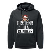 pretend I'm a reindeer Funny Reindeer Costume Christmas Xmas Performance Fleece Hoodie